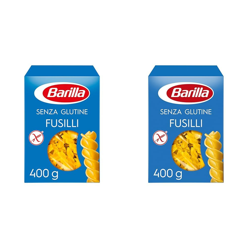 Pâtes Fusilli Barilla sans gluten à base de délicieux maïs et riz - parfaites pour les personnes atteintes de la maladie coeliaque ou d'intolérance au gluten 400g