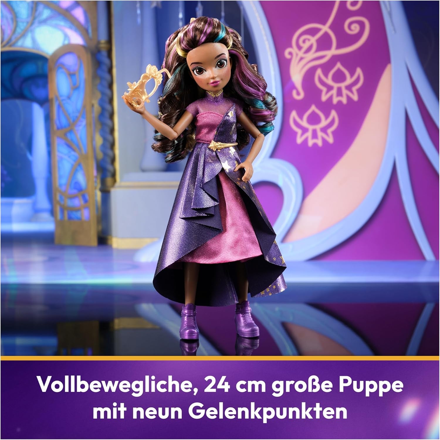 Bal masqué Deluxe Unicorn Academy - Poupée originale Sophia de la populaire série Netflix, 24 cm de hauteur, avec 2 tenues et accessoires, à partir de 4 ans