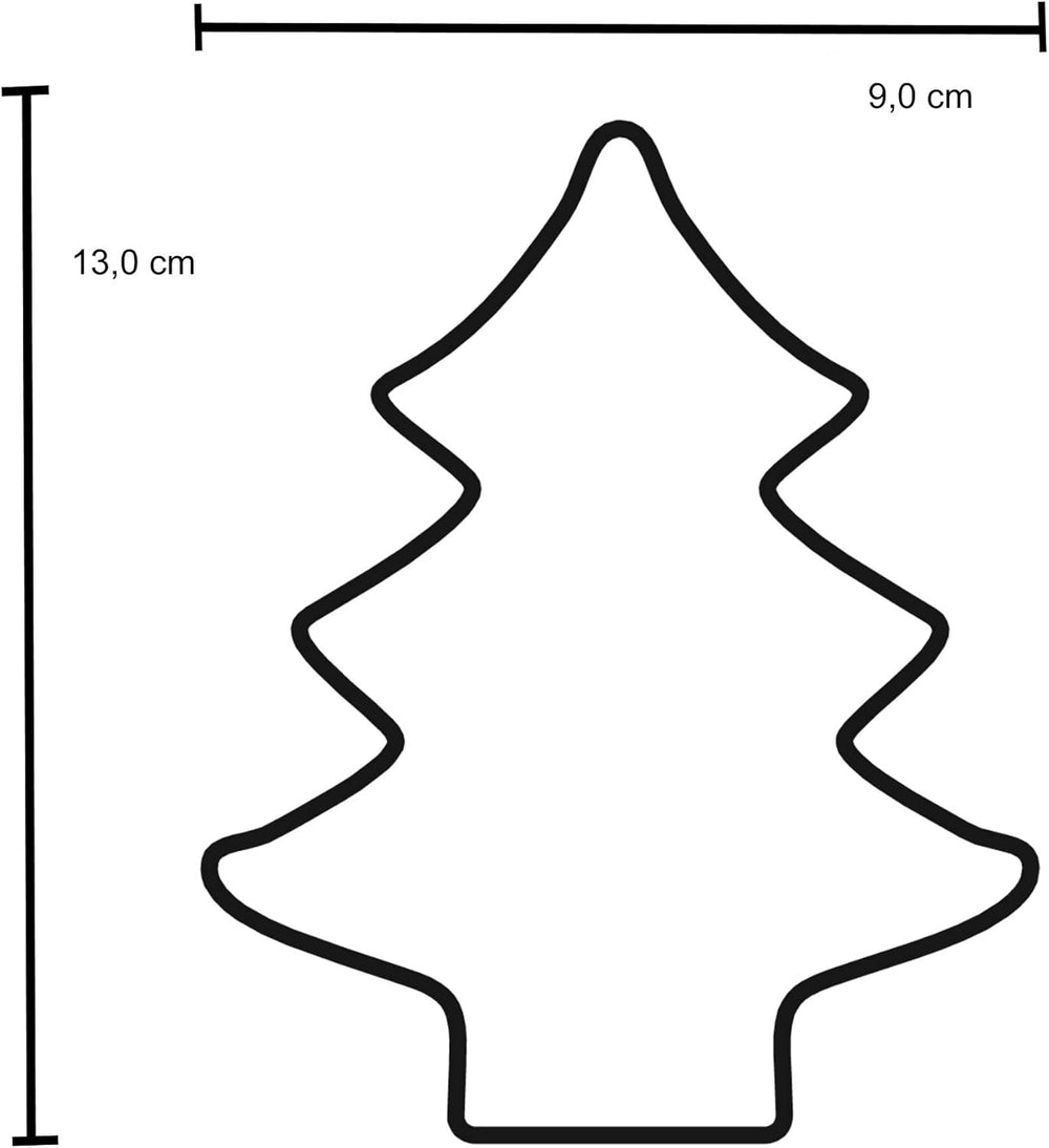 Kaiser Original Moule à Pain d'Épices, Forme Sapin de Noël, 13 x 9 x 2,5 cm, Acier Inoxydable, Coupe Facile et Précise, Manipulation Sûre et Confortable, Noir