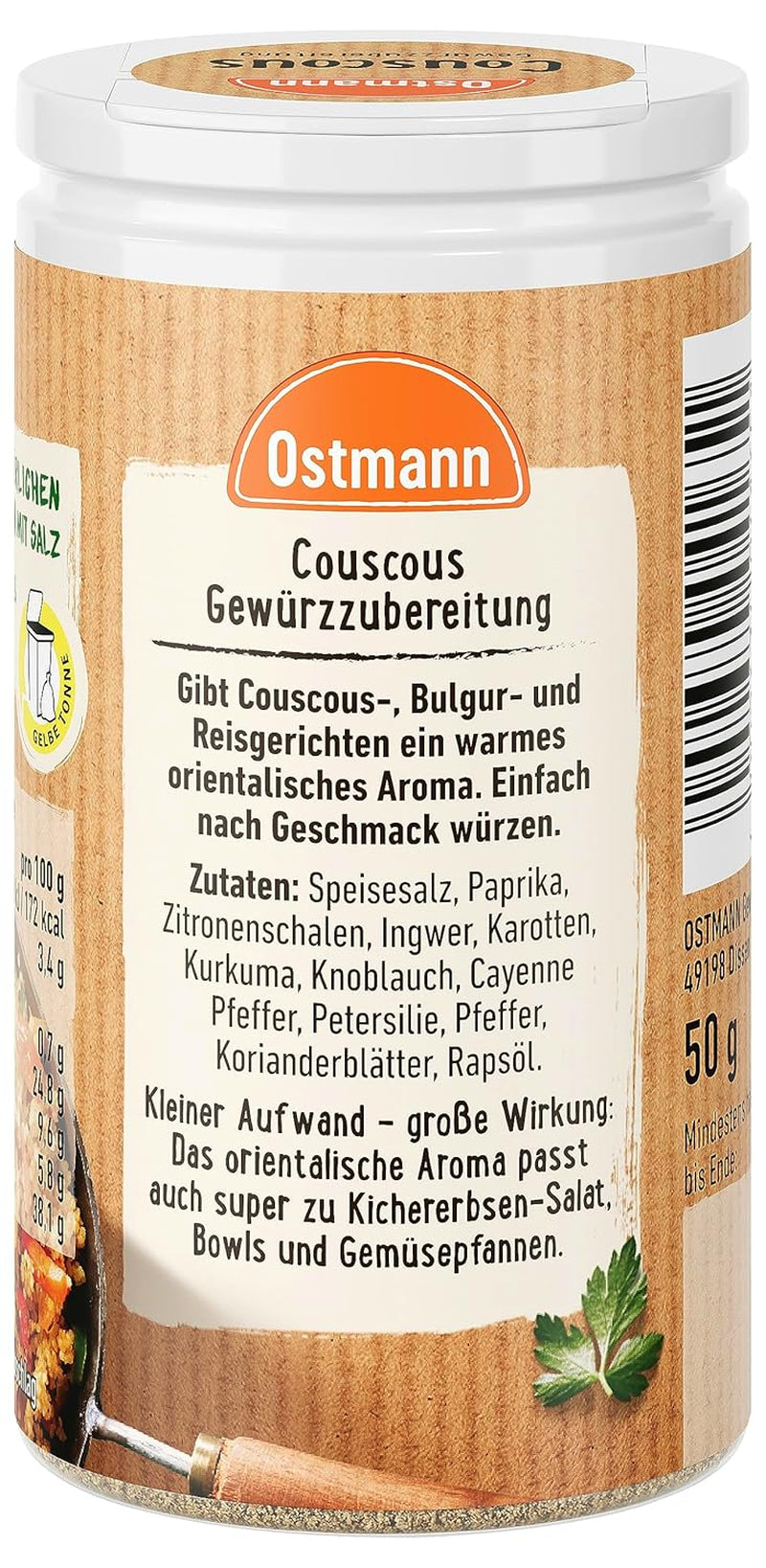 Ostmann Gewürze Couscous Gewürzzubereitung, 50 g (Verpackungsdesign kann deweichen)