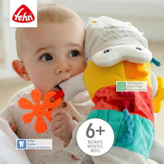 Fehn Marionnette bébé Crocodile - Jouet en peluche avec hochet, papier bruissant, anneau de dentition et couineur - Marionnette bébé - Jouet à éclater pour bébés et tout-petits à partir de 6 mois Jouets pour bébés Naty Shop