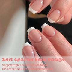 240 Stück Falsche Nägel Tips Set - Französisch Falsche Nägel Zum Aufkleben - Künstliche Nägel Medium Quadrat Ballerina Nail Art Manicure Fake Nails Für Damen Und Frauen (French Medium Ballerina)