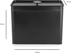 Salter BW12614EU7 Kuro Boîte de Rangement - 4 Récipients de Cuisine Pain/Thé/Café/Sucre Boîtes de Rangement Carrées Facile à Nettoyer Garder Les Aliments Frais Noir Boîtes de Rangement des Aliments Naty Shop