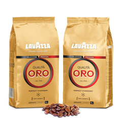 LAVAZZA - Espresso Qualità Oro - Café Grain - Sélection Premium - 100% Arabica - Italien - Intensité 5 - 2 paquets de 1 kg chacun