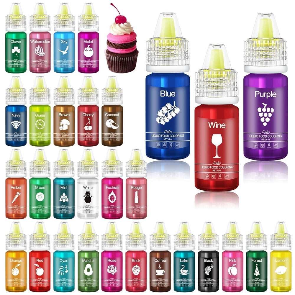 Colorant alimentaire liquide concentré pour gâteaux Naty Shop 30 x 6 ml