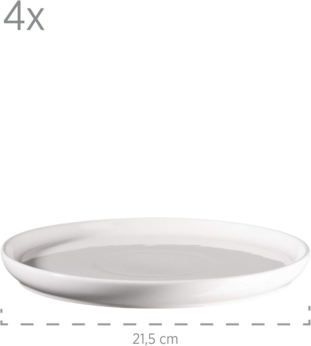 MÄSER 931617 Serie Finaro Geschirr Set Für 4 Personen in Gastronomie-Qualität, Skandinavisches Design, 16-Teiliges Kombiservice, Weiß, Durable Porzellan Seturi vesela masa Naty Shop