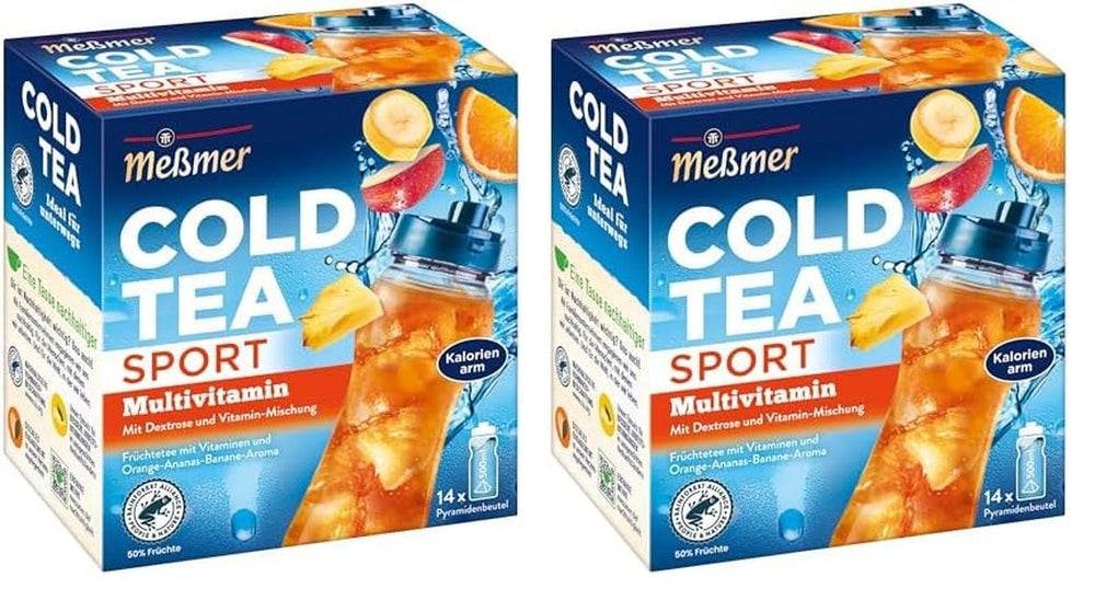Meßmer Cold Tea Trinkpause Zmeură | Ceai de fructe, aromatizat natural, cu gust de zmeură | Ediție limitată | Pentru infuzie rece | 14 pliculețe piramidale