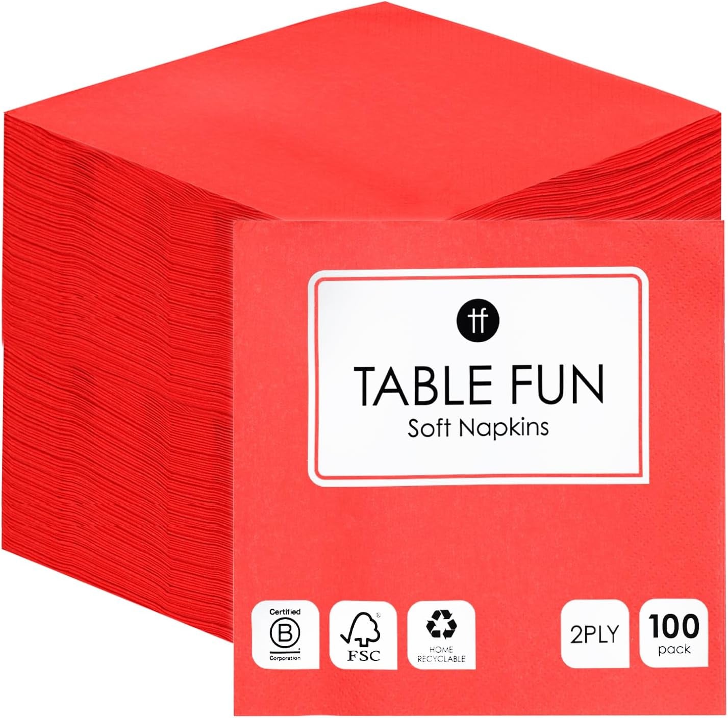 Table Kind 100 serviettes blanches douces en vrac, serviettes de haute qualité pour les fêtes, la restauration et un usage quotidien, FSC, durables et recyclables, fabriquées dans l'UE | 2 plis | 33 cm