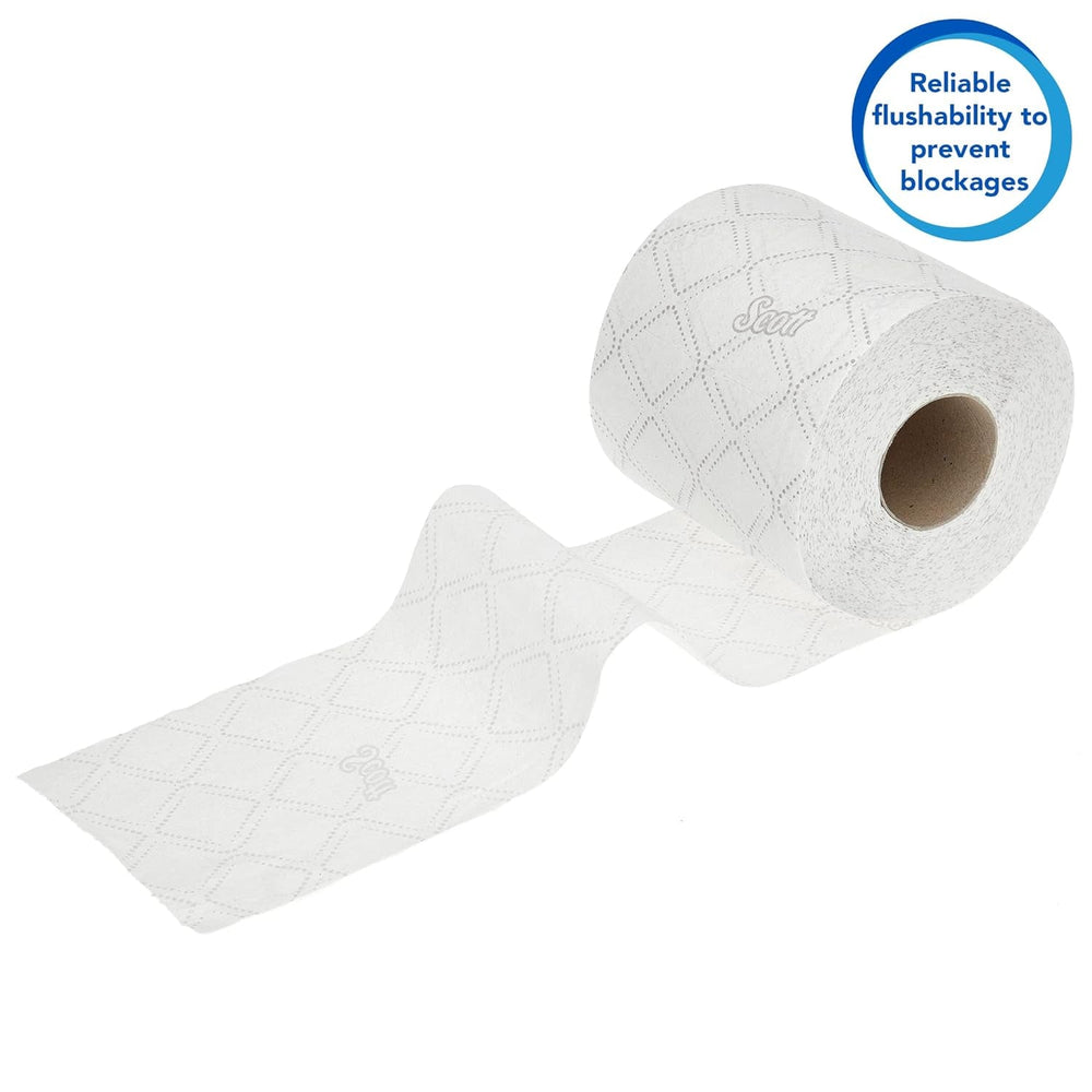 Papier toilette Scott® Essentialtm 8519 Papier toilette en fibres recyclées blanc 2 épaisseurs certifié FSC 64 rouleaux X 350 feuilles (total 22 400 feuilles)