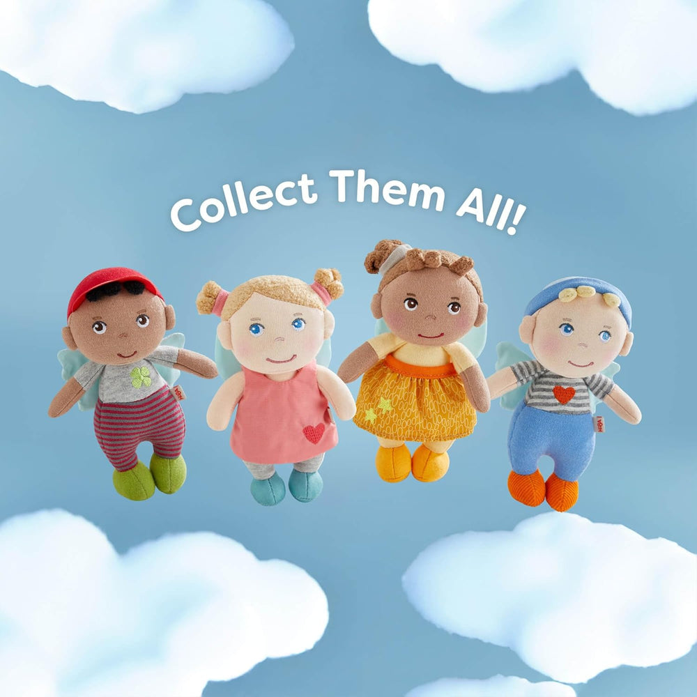 HABA Guardian Angel Lore - Poupée textile moelleuse (15 cm), cadeau de bienvenue parfait pour les bébés et les jeunes enfants - Lavable à 30 °C - 2011870001