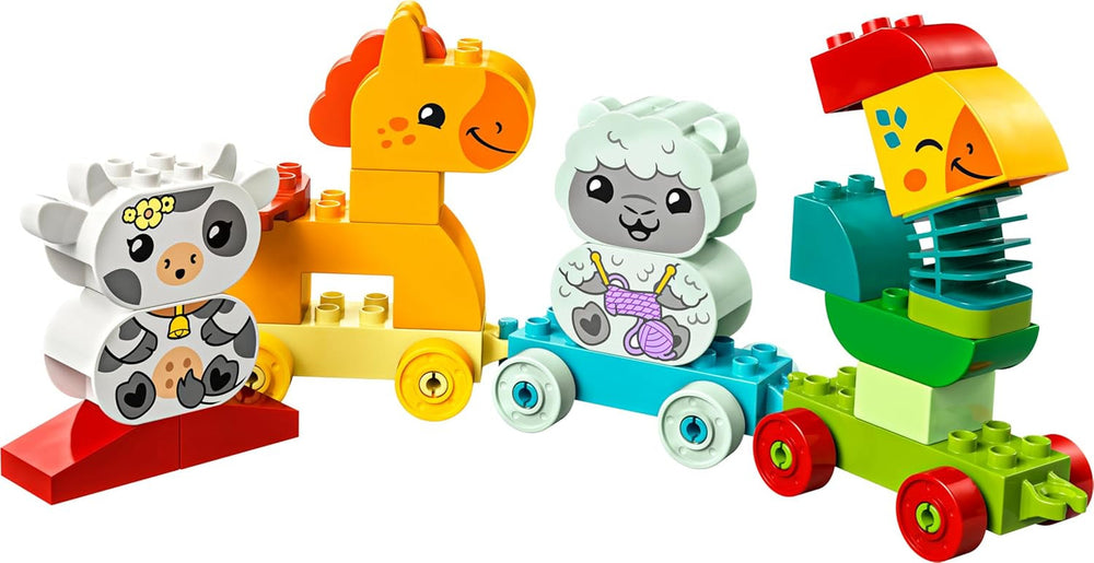 LEGO DUPLO My First Animal Train Set - Educational Toy for Toddlers - incl. Rooster, Horse, Lamb & Cow Farm Animal Figures, Birthday Gift for 1+ Year Old Boys & Girls - 10412