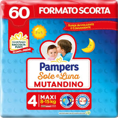 Scutec Pampers Sol e Luna Maxi, mărimea 4 (8-15 kg), 60 de scutece