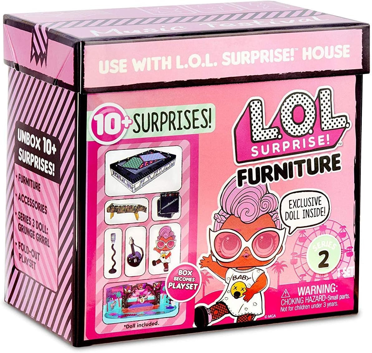 L.O.L. Surprise! 564928E7C Furniture - Puppenmöbel und Sammelfigur mit Zubehör Road-Trip mit Can Do Baby, 10 Überraschungen