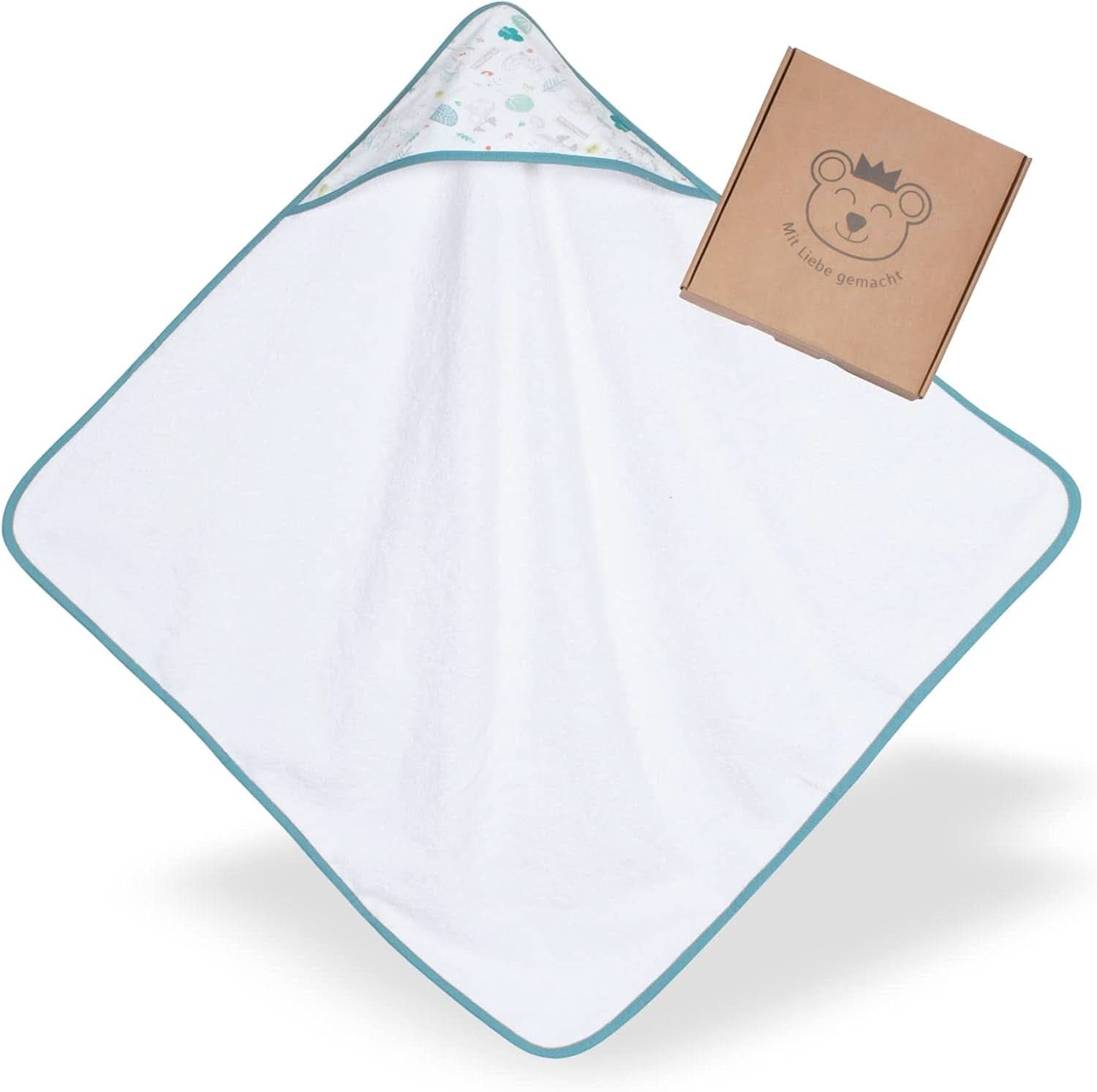 Serviette à capuche pour enfants | 75X75Cm | 100% coton | Oeko-TEX 100 | Fournisseur n°1 pour les cliniques | Unisexe Mère et Enfant Naty Shop