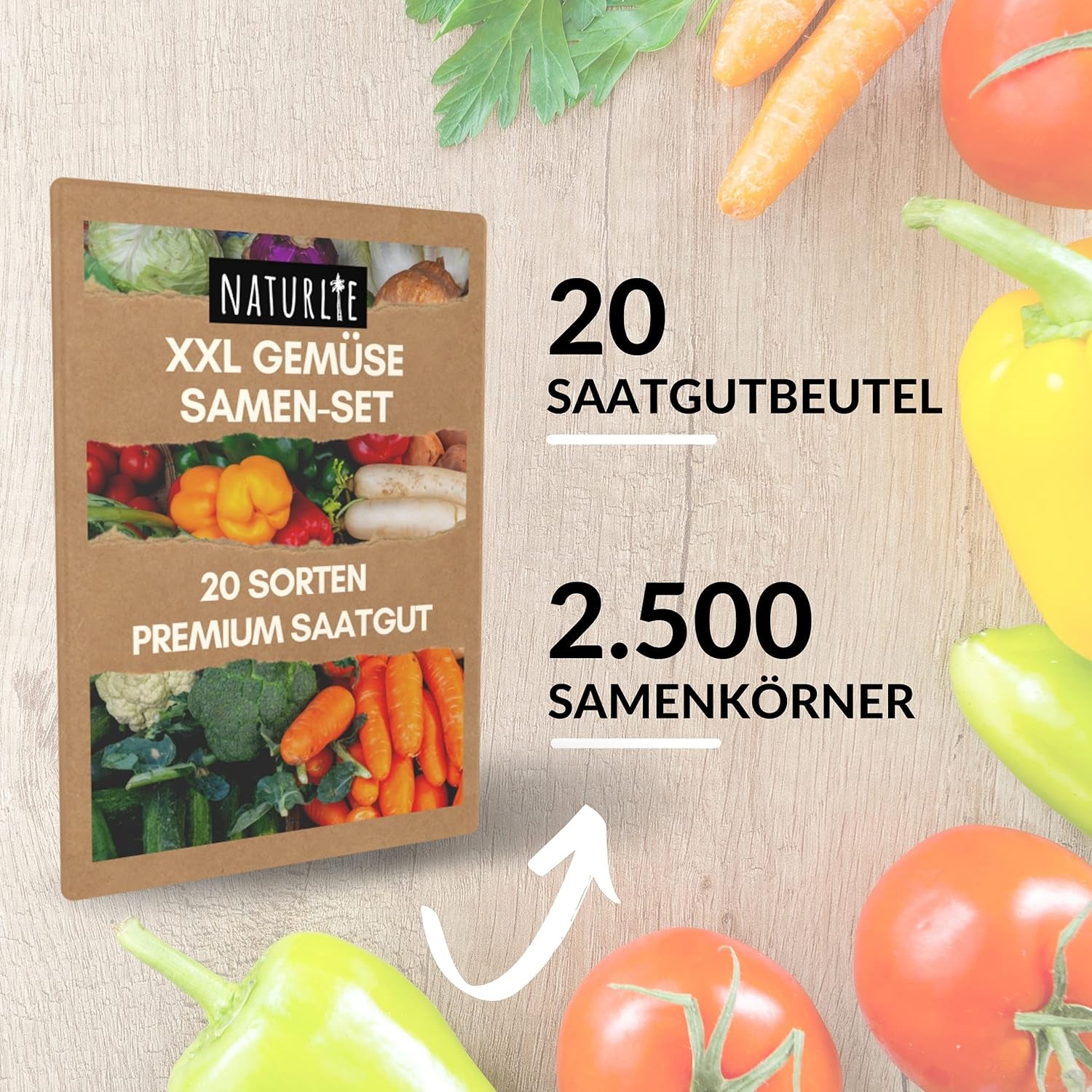 20Er Gemüse Samen Set Von , 20 Sorten Premium Gemüse Saatgut Im Gemüseset Für Den Anbau Im Garten, Hochbeet Oder Balkon - XXL Gemüsesamen Sortiment - Samenfestes Saatgut!