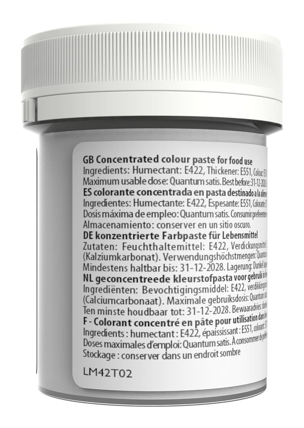 Colorant alimentaire Sugarflair Max Concentrated White Extra, colorant alimentaire très concentré pour pâte d'amande et fondant, colorant en pâte Max Concentrate - 42 g