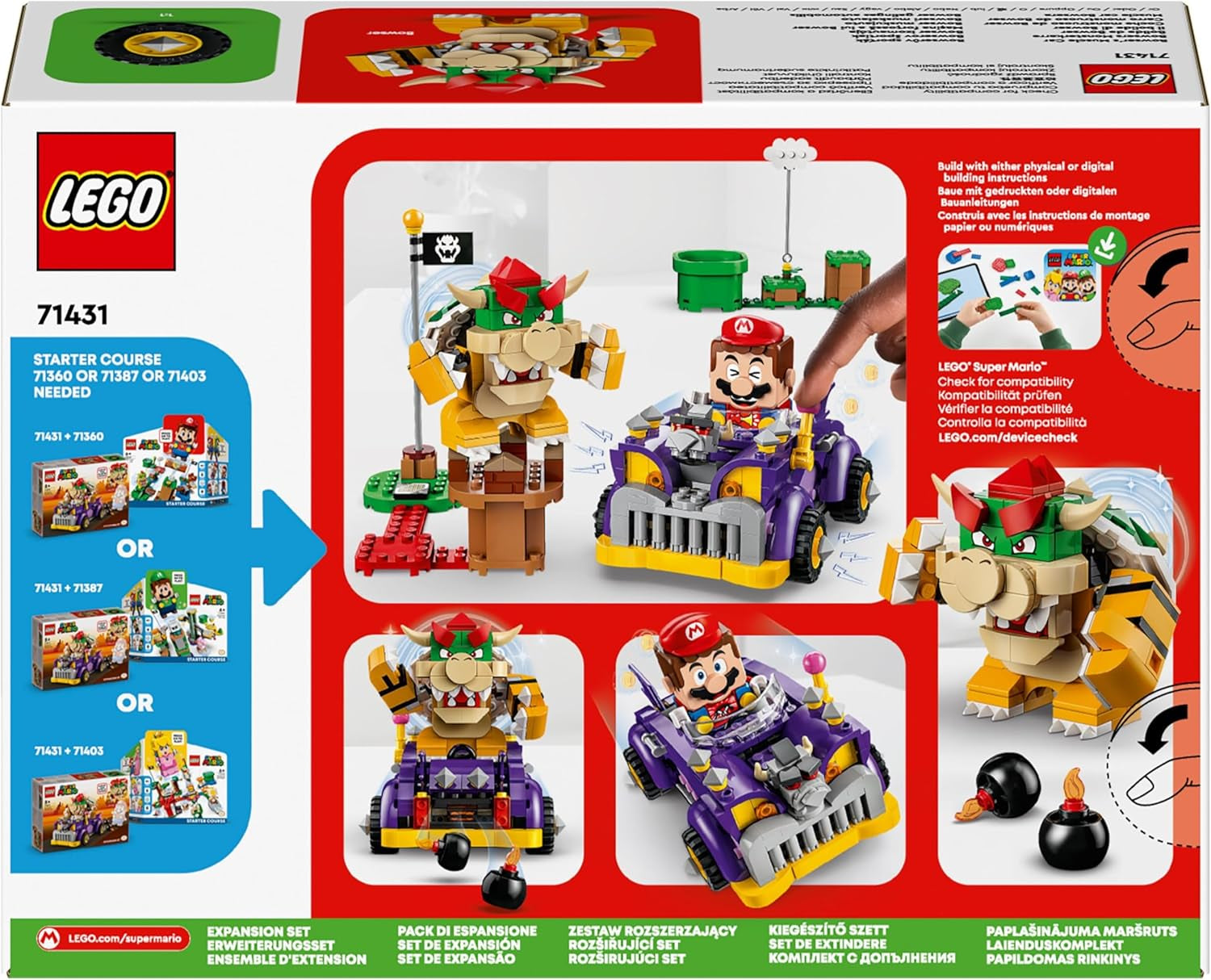 LEGO Super Mario Bowser's Monster Cart Expansion Set Jouet de voiture Bowser pour garçons et filles Ensemble de personnage unique Cadeau de joueur pour 8 ans 71431 Jeux de construction Besuche den LEGO-Store