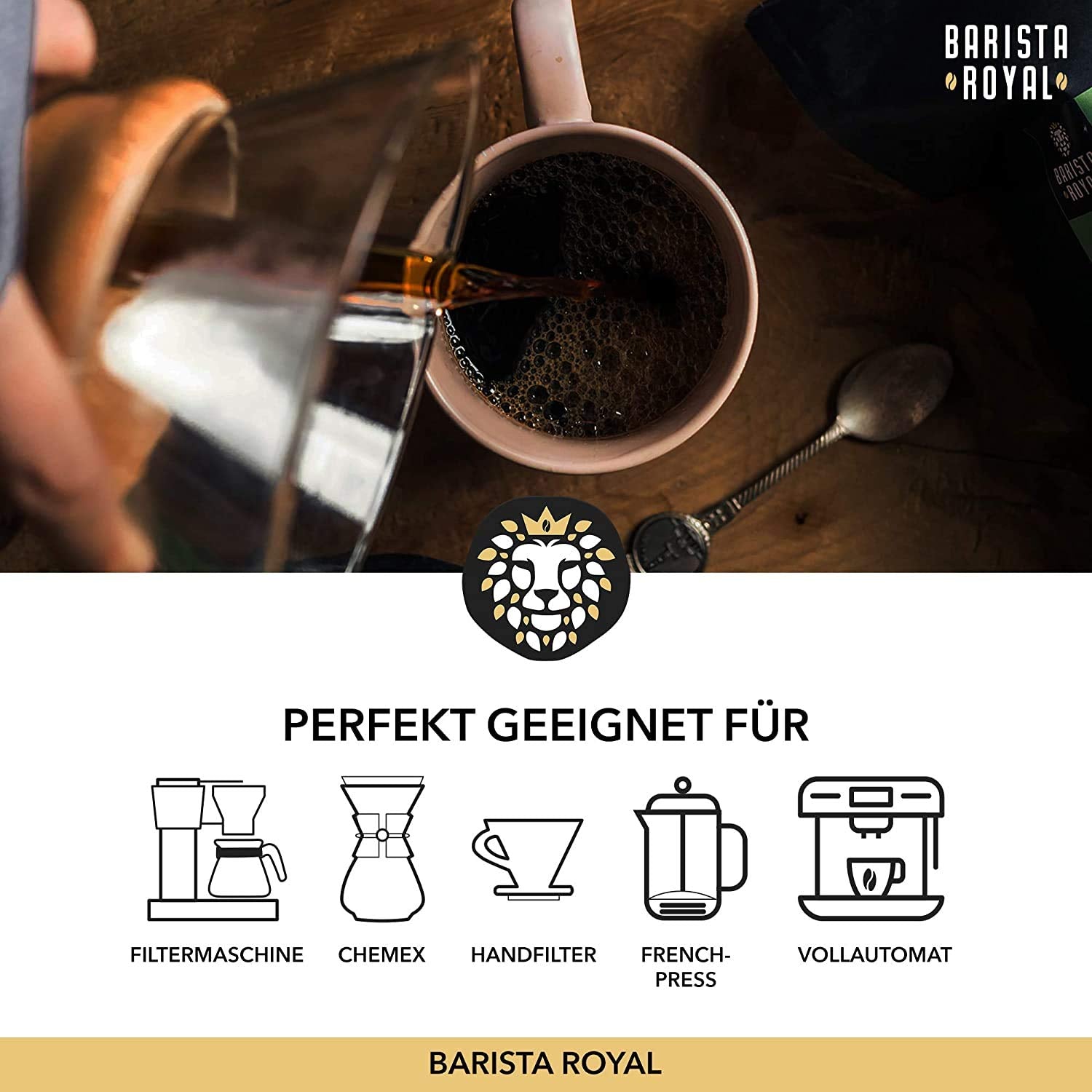 Coffret de dégustation de café en grains entiers 5 x 350 g | Forfait découverte Grains de café dans un coffret cadeau | Arabe | Commerce équitable | Végétalien | Idéal pour les machines à expresso automatiques, les machines à expresso à filtre, les machines à expresso à verseur et les presses françaises | BARISTA ROYAL