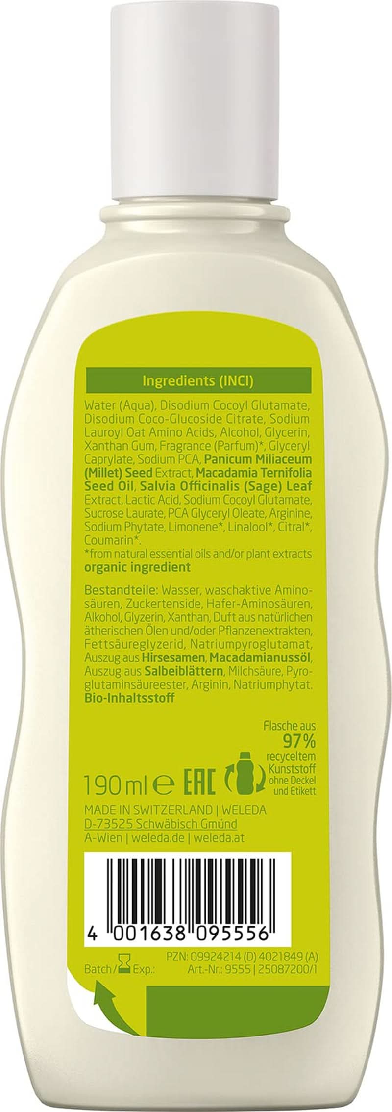 WELEDA Shampoing Soin au Millet Bio, nettoyant délicat, 190 ml Douche et bain Naty Shop