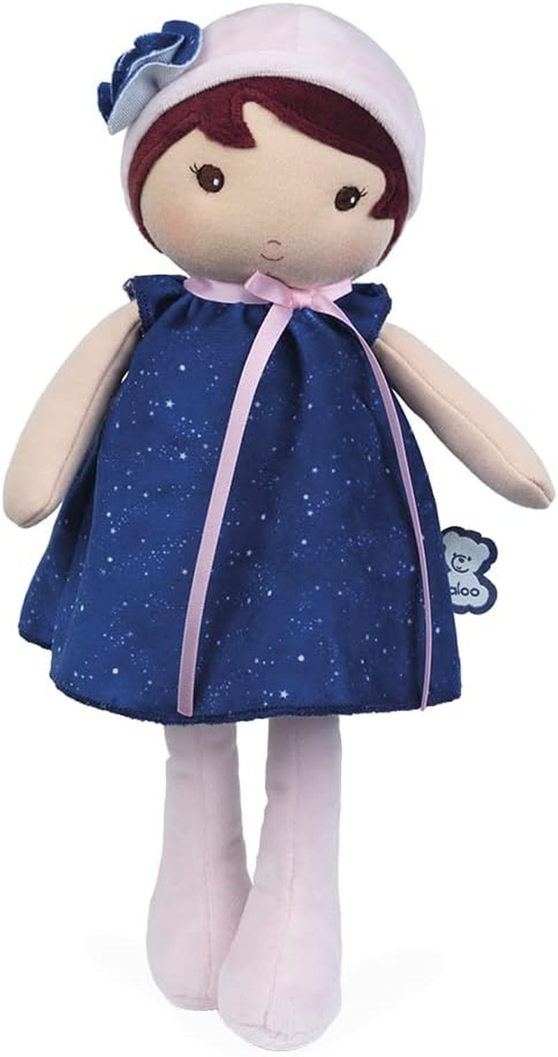 KALOO - Tendresse – Meine 1. Puppe aus Amandin-Stoff – Stoffpuppe 25 cm – Rosa aus Chiffon – Matte Haut – schöne Geschenkbox und Band personalisierbar – ab der Geburt K200004