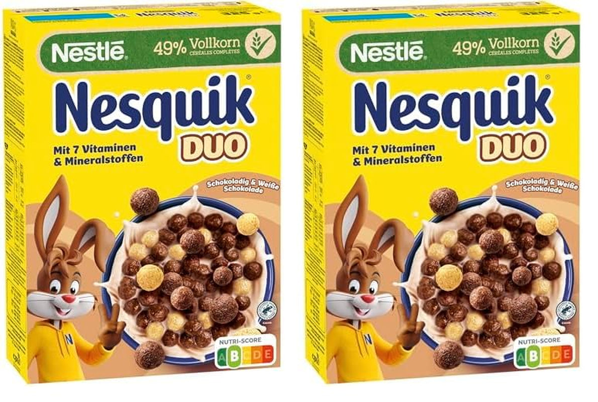 NESTLÉ Duo Céréales, Céréales Chocolat Brun et Blanc et Céréales Entières (1 x 325g)