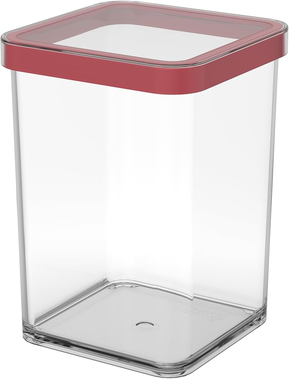 Rotho Loft Lot de 5 bocaux de conservation avec couvercles, différentes tailles, plastique alimentaire (PP) sans BPA, transparent/rouge, (21,4 x 21,4 x 23,5 cm) Naty Shop 1 L carré