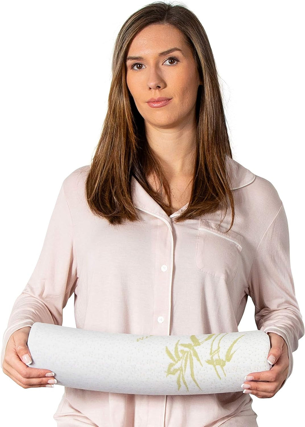 Milliard Rouleau de nuque en mousse visco avec housse lavable, certifié Oeko-Tex, dureté moyenne, 10 x 43 cm, parfait pour les allergies, oreiller de voyage, oreiller rond, rouleau de positionnement, rouleau de genou, oreillers orthopédiques cervicaux Naty Shop