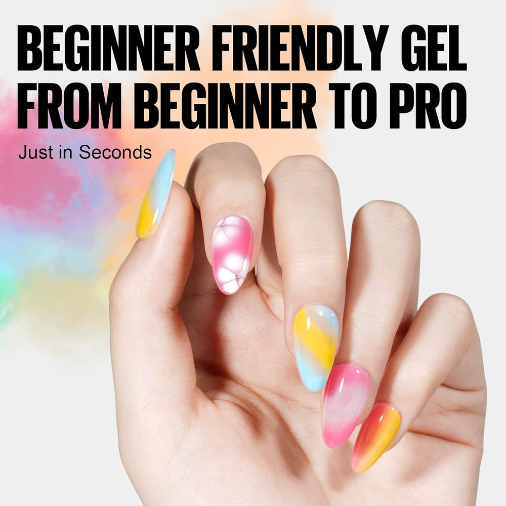 TOMICCA Vernis à ongles en gel transparent Blooming, vernis à ongles à diffusion UV LED pour le design des ongles, Marmor, Vernis à ongles bleu Aquarell 8 ml