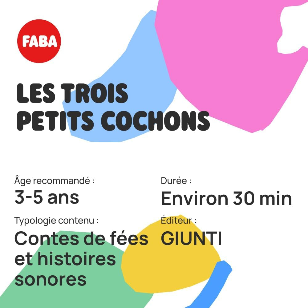 Figurine sonore Les Trois Petits Cochons - histoires sonores - jouet, contenu éducatif, version française, enfants de 4 à 6 ans Bebe Toys Naty Shop