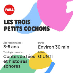 Figurine sonore Les Trois Petits Cochons - histoires sonores - jouet, contenu éducatif, version française, enfants de 4 à 6 ans Bebe Toys Naty Shop