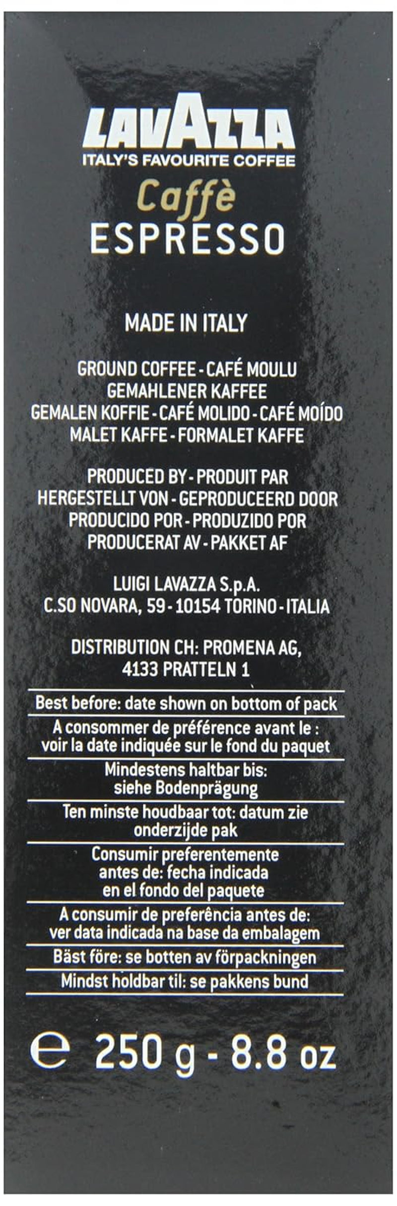 Lavazza Caffe Espresso 100% Arabica, 250 g Packung (Packung mit 2)