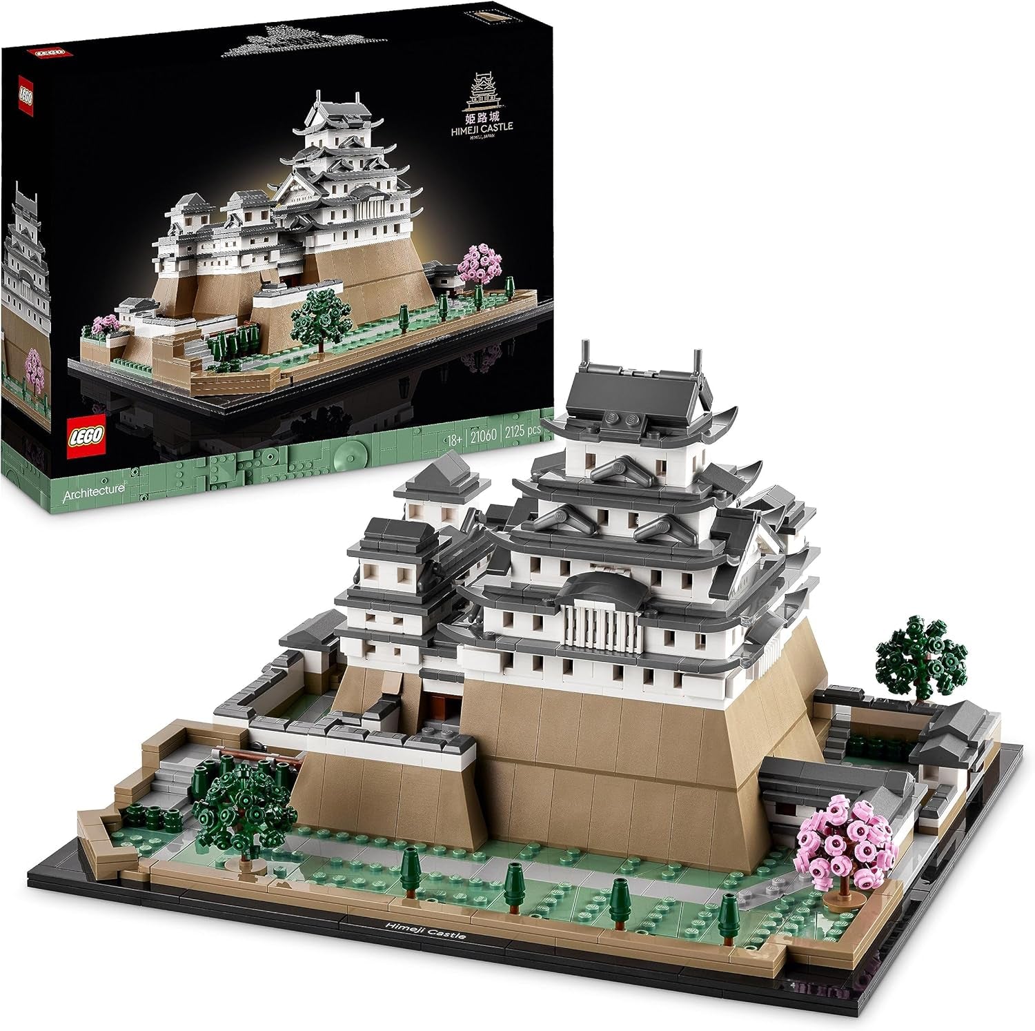 LEGO Architecture Kit de modèle du château de Himeji pour adultes Collection Landmark Ensemble de fans de jardinage créatif et de culture japonaise avec arbre en fleurs de cerisier Cadeau pour lui et elle 21060 Ensembles de construction Besuche den LEGO-Store Single