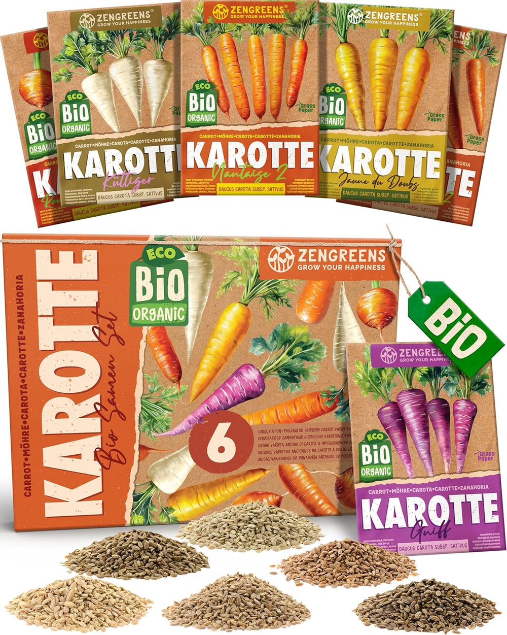 Graines de basilic biologiques dans un ensemble de 6 - 6 graines de basilic pour une culture facile dans le jardin, le balcon ou le parterre surélevé - Graines de plantes - Semis