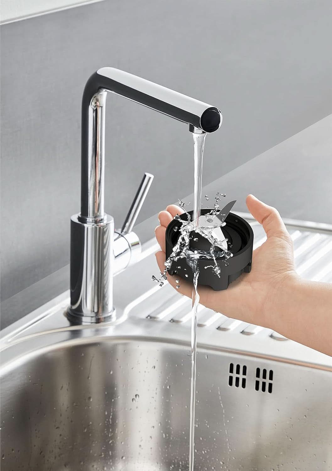 Tefal BL15FD Mix Und Move Mini batteur sur socle, 300 watts, 2 flacons à emporter en Tritan Premium, Kompaktes Design, Einfach Zu Reinigen, Abnehmbare Klingen, Einknopfbedienung, Silber/Grau Mother and Child Naty Shop