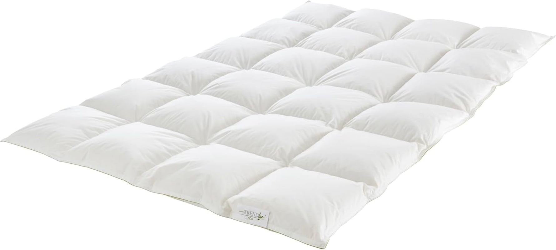 Couette chaude Badenia Trendline Eco avec 90% duvet et 10% plumes classe I, 135 X 200 cm, blanche, certifiée Oeko-Tex, produite selon la norme de qualité allemande Couettes et couettes Naty Shop