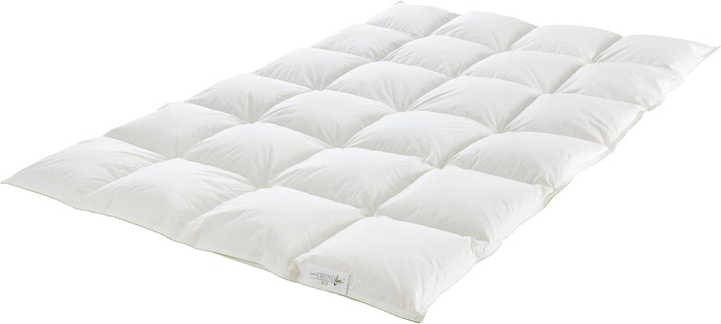 Badenia Trendline Eco plapumă caldă cu 90% puf și 10% pene clasa I, 135 X 200 cm, alb, certificat Öko-Tex, produs în conformitate cu standardul de calitate german Plapumi si pilote Naty Shop