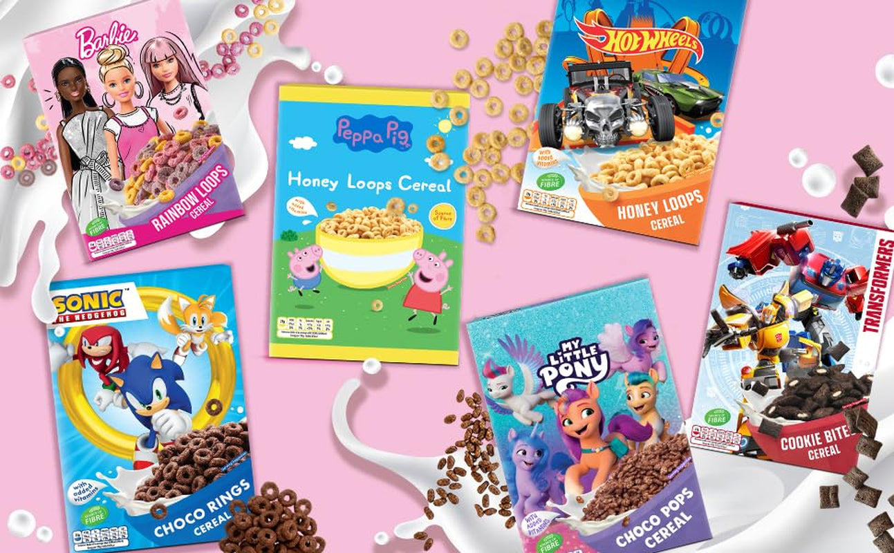 Hot Wheels Honey Loops Céréales croustillantes pour petit-déjeuner à grains entiers avec vitamines ajoutées, 1 paquet (1 x 375 g)