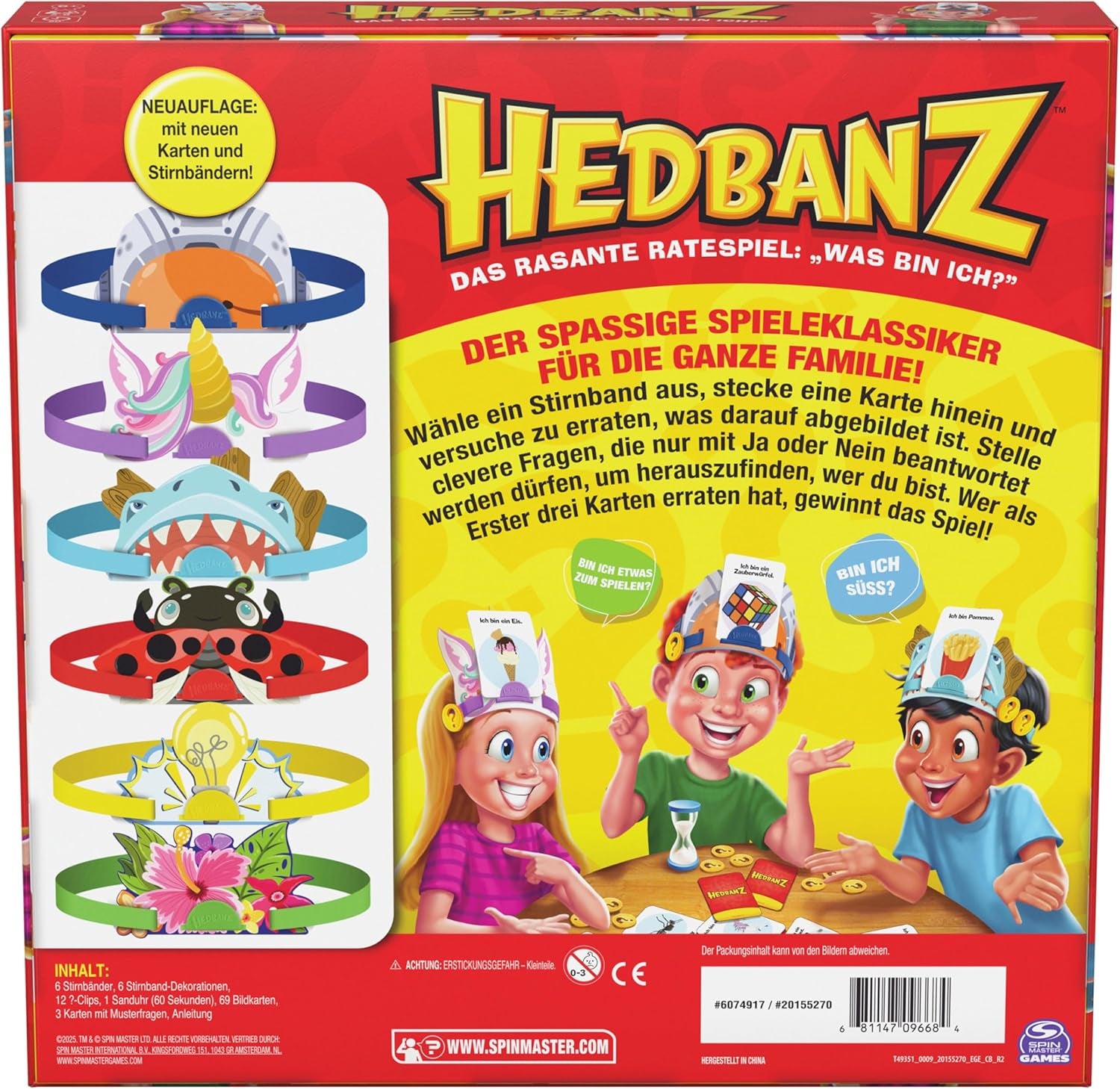Spin Master Games - Hedbanz, le jeu de devinettes rapide pour toute la famille, nouvelle édition (2025) avec de superbes composants de jeu, pour 2 à 6 joueurs, à partir de 6 ans