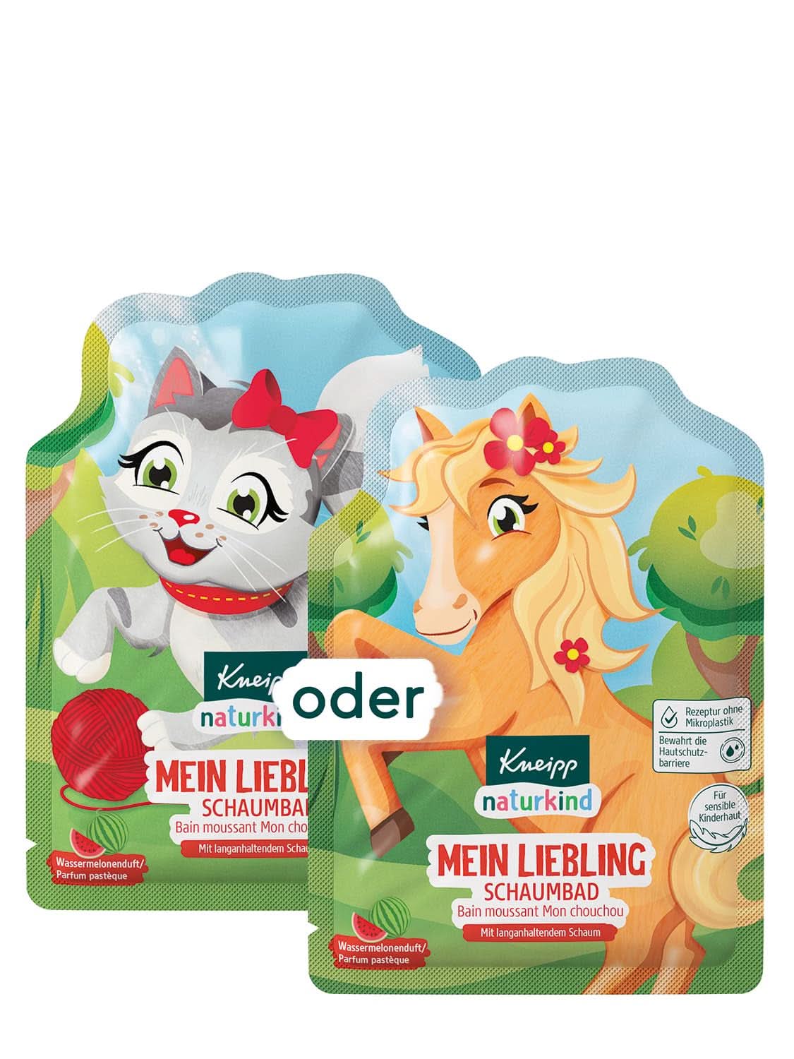 Additif de bain Kneipp Naturkind à l'huile de jojoba nourrissante et à l'extrait naturel de myrtille, arôme fruité de myrtille, eau bleue, 40 ml Douche et bain Naty Shop Pastèque