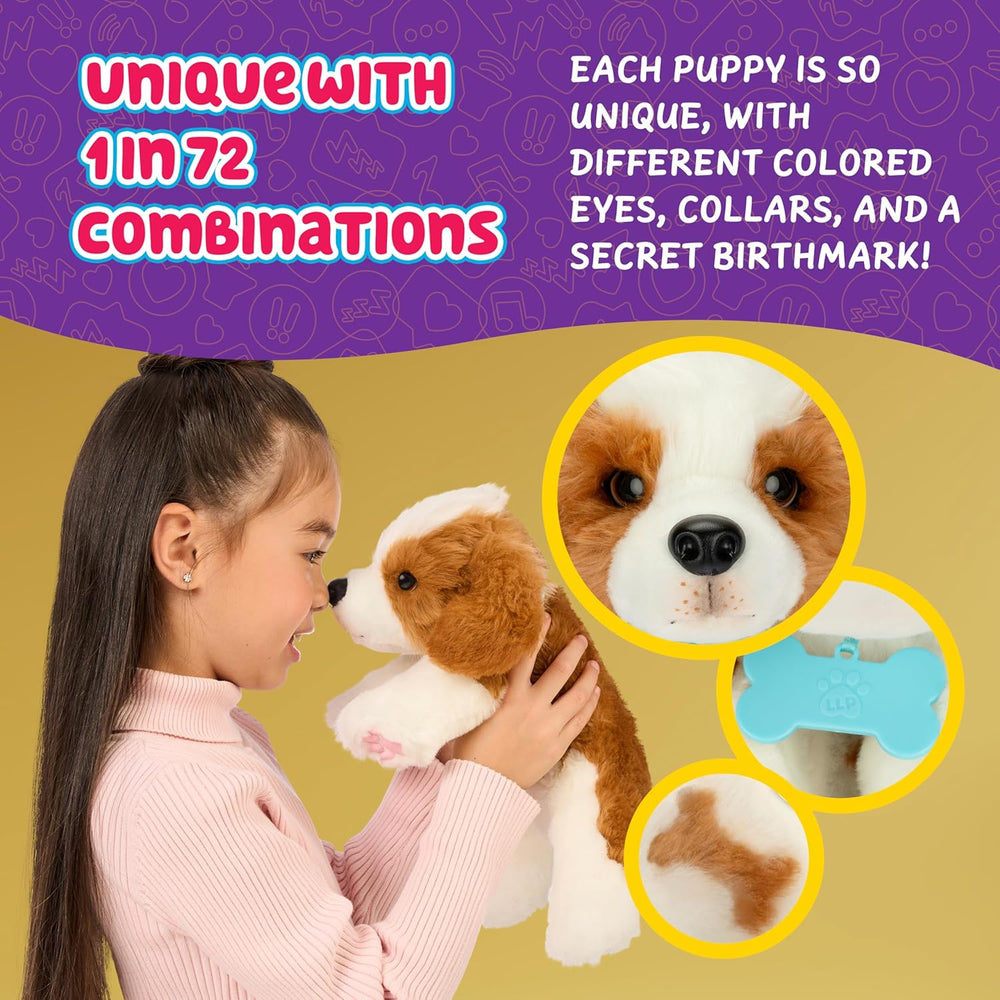 Little Live Pets Mon vraiment vrai chiot – Patchs ; Chiot interactif ; plus de 60 sons/réactions ; aspect réaliste ; 1 sur 72 variantes ; ensemble de jeu avec sac de transport ; piles incluses ; 5 ans et plus