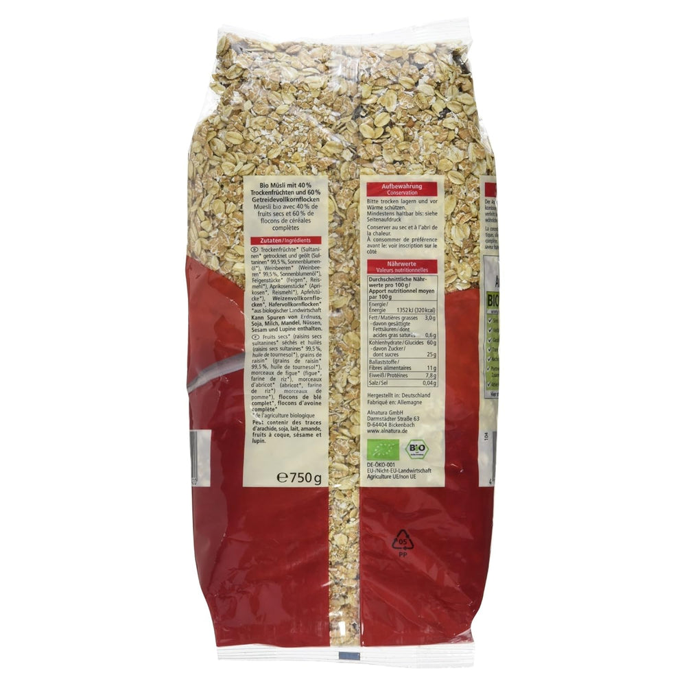 Muesli aux fruits bio, 750g