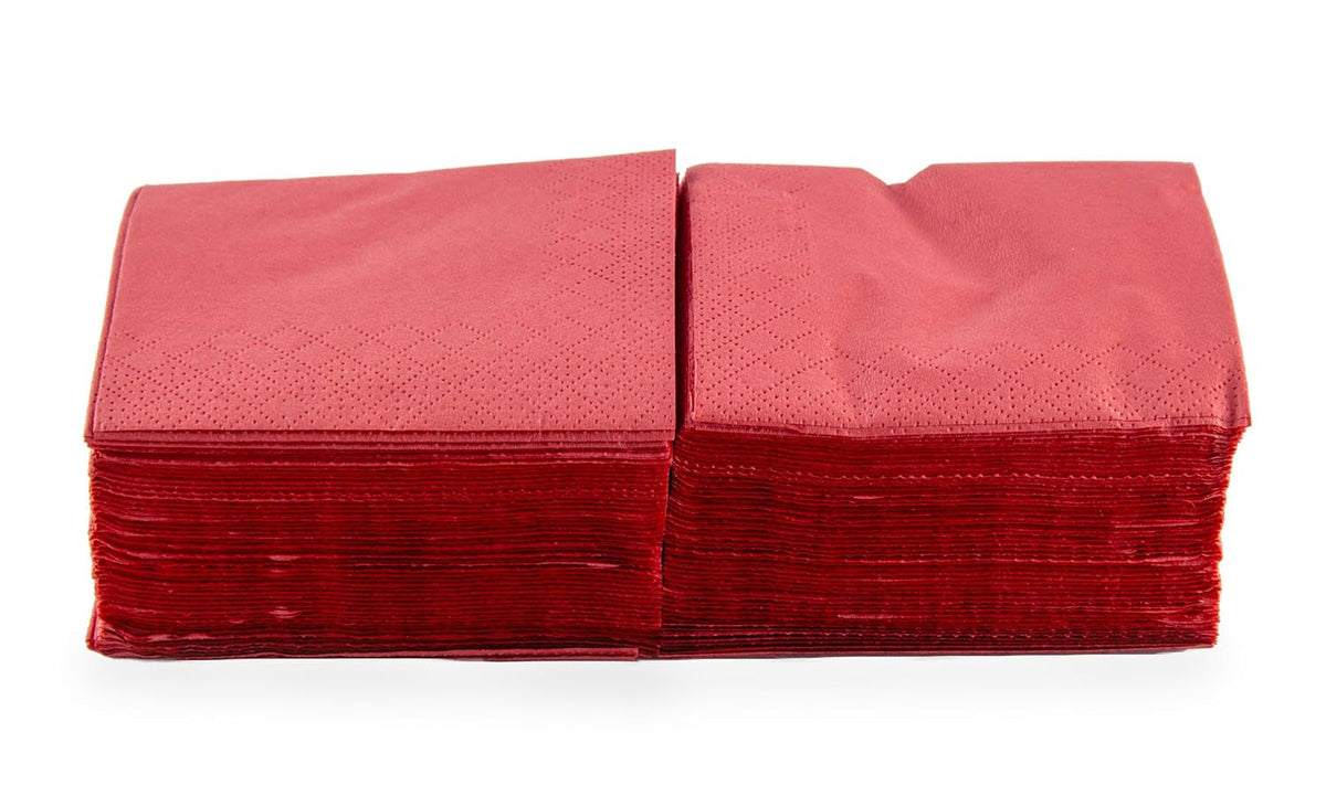 Ser22206772 Lampe à suspension Coktail, serviette, 20 x 20, 2 épaisseurs, pli 1/4, 100 serviettes à bord simple, rouge