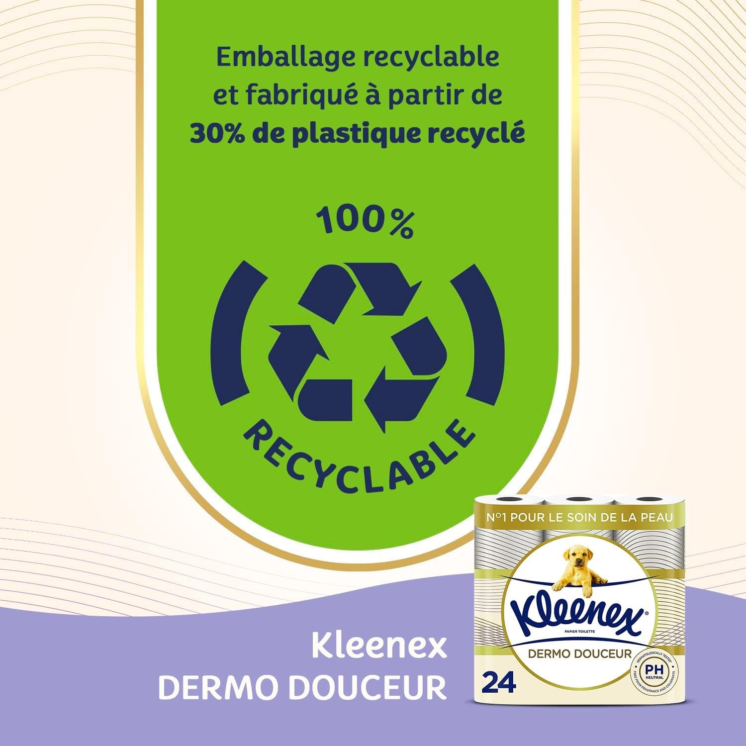 KLEENEX Dermo Douceur 4230420 Papier toilette, 24 rouleaux (4 X 6 rouleaux) blanc, 24 Unité (Lot De 6)