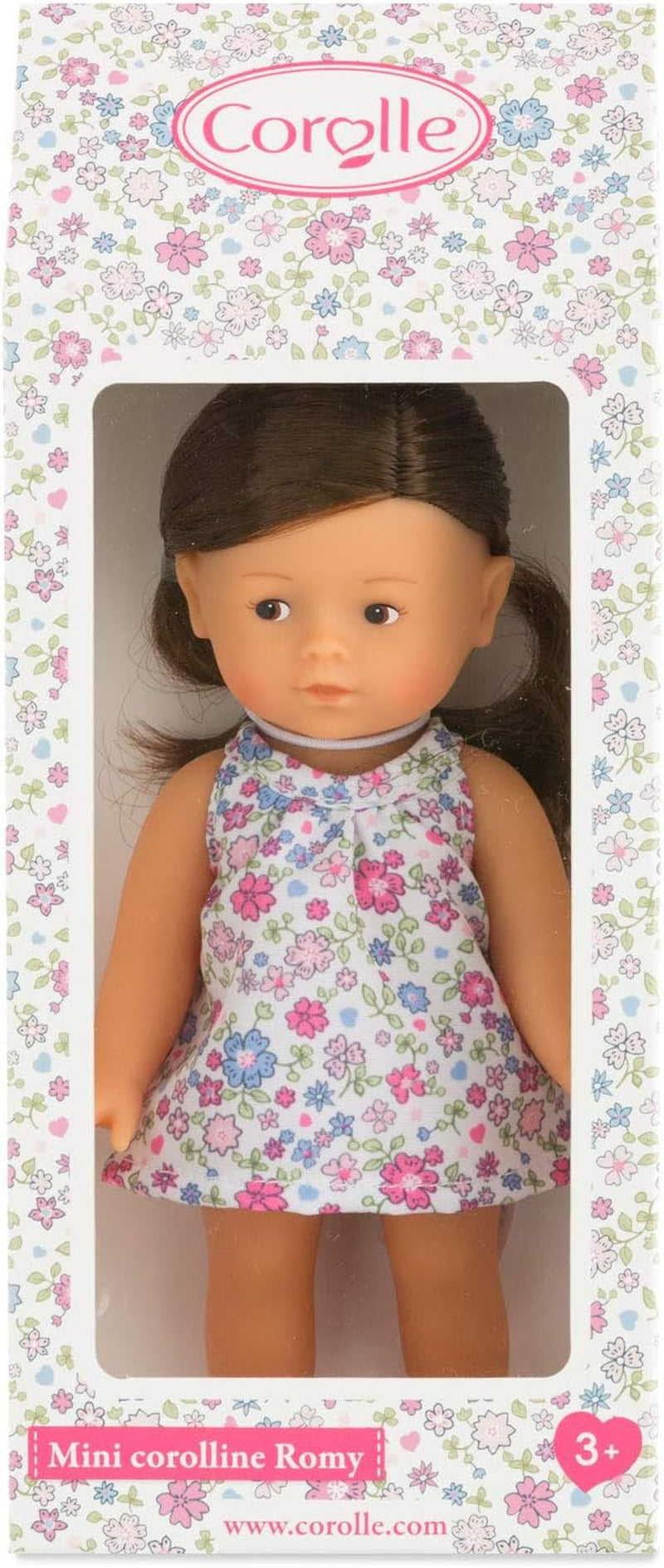 Corolle 9000240020 - Romy brunett Les Tendances Mini Corolline 20cm, Poupée Française au Charme et Parfum Vanille, 20 cm