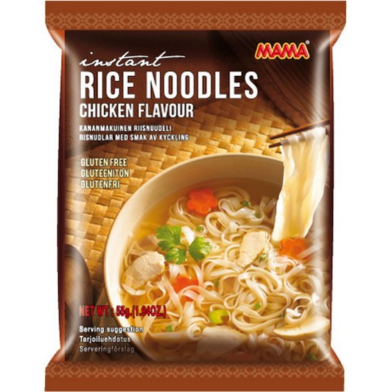 Mama Nouilles de riz instantanées aux légumes – Nouilles de riz instantanées sans gluten, style oriental – Cuisine thaïlandaise authentique – 24 x 55 g