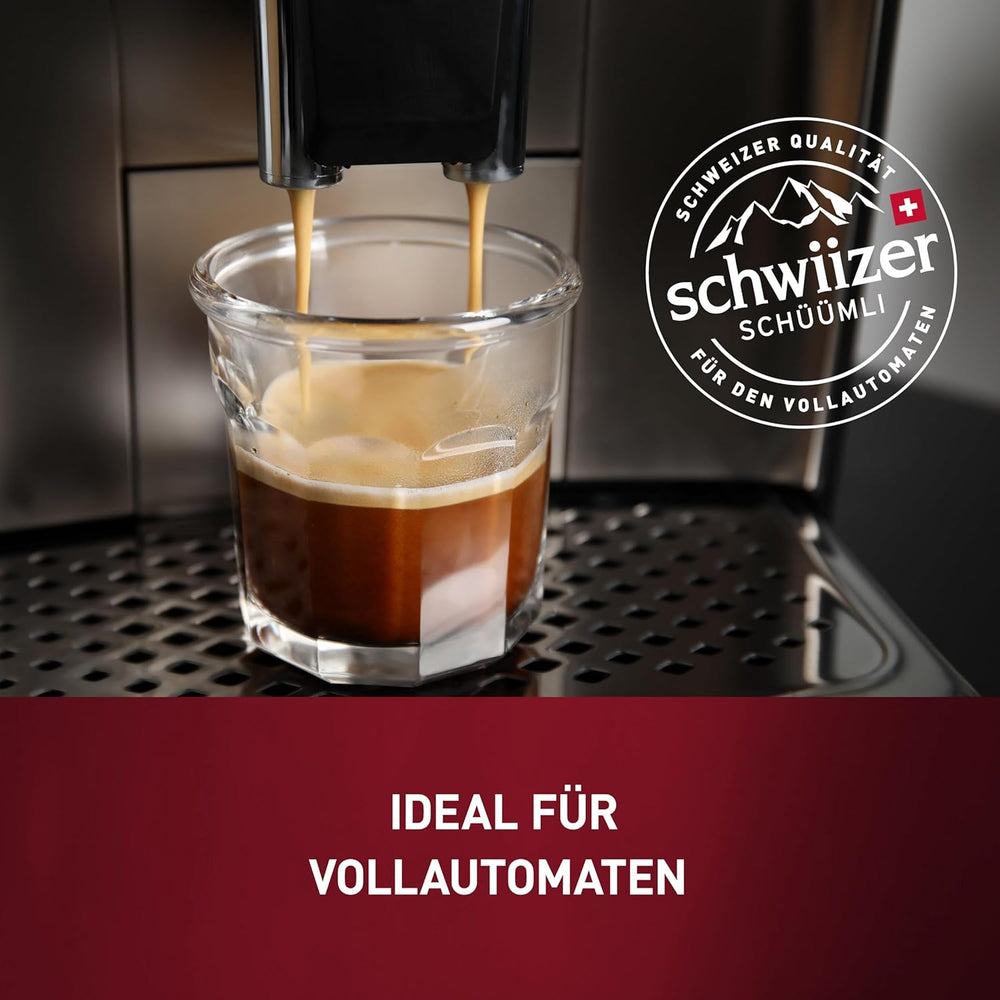 Schwiizer Schüümli Crema, café en grains 100% Arabica, aromatique et corsé, idéal pour machines à expresso automatiques, force 3/5, torréfaction moyenne, Rainforest Alliance, 1kg