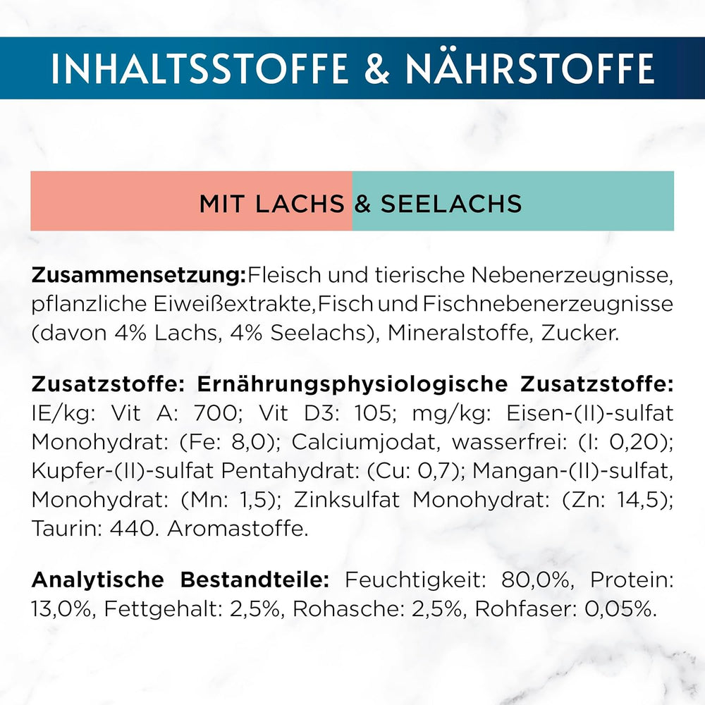 Gourmet Perle Duetto Saumon et morue jaune Nourriture humide pour chat Paquet de 26 (26 x 85 g)