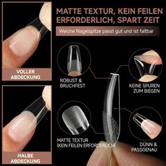 Ballerine Gel Ongles Conseils 216 pièces 12 Tailles Doux Gel Ongles Couverture Complète Ongles Extension Ensemble Semi Mat BRICOLAGE Home Art