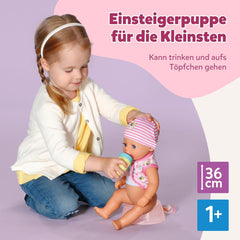 Poupée bébé Baby Born Lena (Fille) - 36 cm - 7 fonctions, accessoires et matelas inclus - Fonctionne entièrement sans piles - Convient aux petits enfants à partir de 1 an