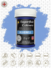 Sugarflair Colorant Alimentaire Pastel pour Pâtes, Bleu Cloche, Colorant Alimentaire pour Pâtes, Fondant et Massepain, Couleurs Concentrées Spectrales - 25g